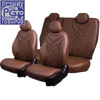 Чехлы Премиум Экокожа Байрон Президент|Жук на Chevrolet Lanos